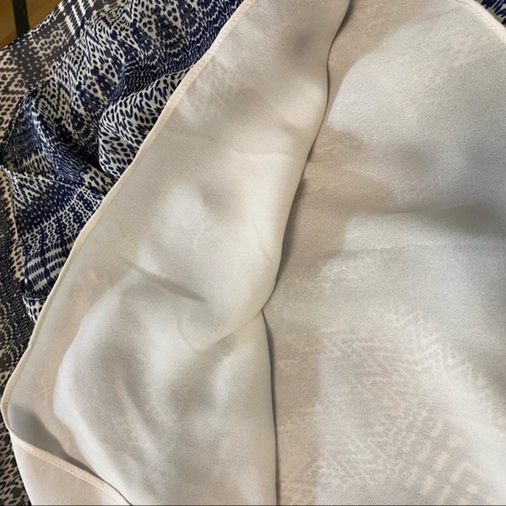 Rebecca Minkoff Lucille Sleeveless Blue and Cream Printed Dress 0 - Picture 10 of 16